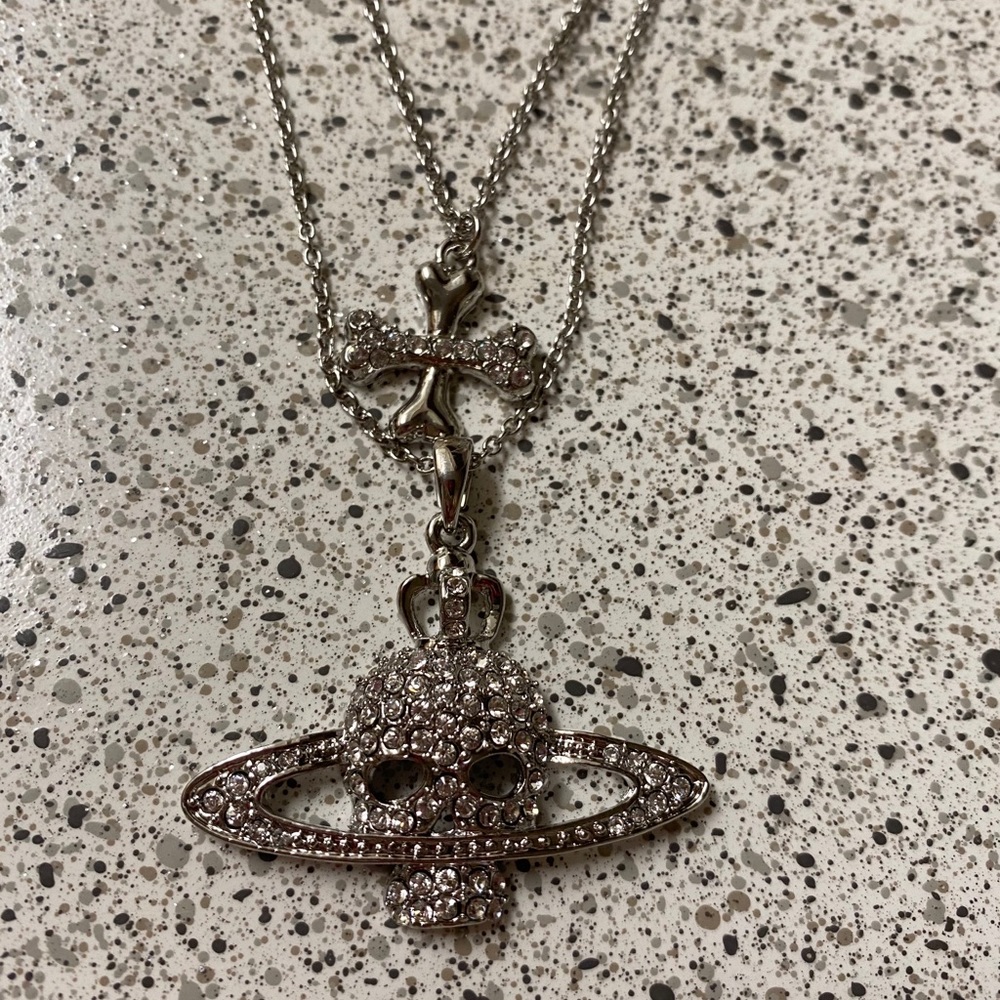 Vivienne Westwood Skull Bones Layer Necklace